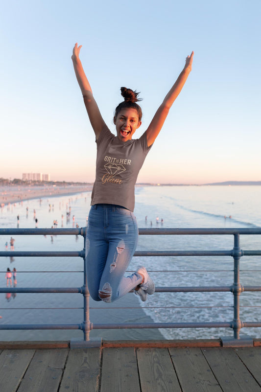 Strong Woman Barbell Diamond Graphic Tee