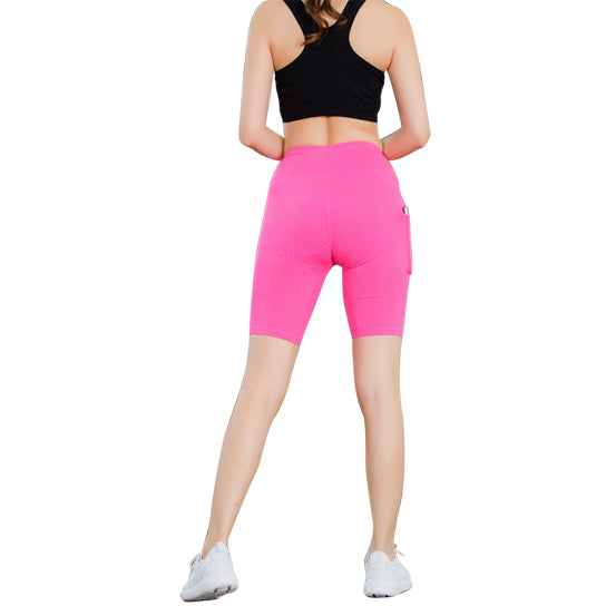 Stretchable Yoga Shorts with Phone Pocket