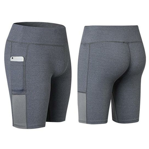 Stretchable Yoga Shorts with Phone Pocket