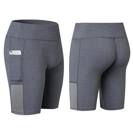 Stretchable Yoga Shorts with Phone Pocket
