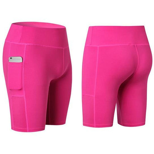 Stretchable Yoga Shorts with Phone Pocket