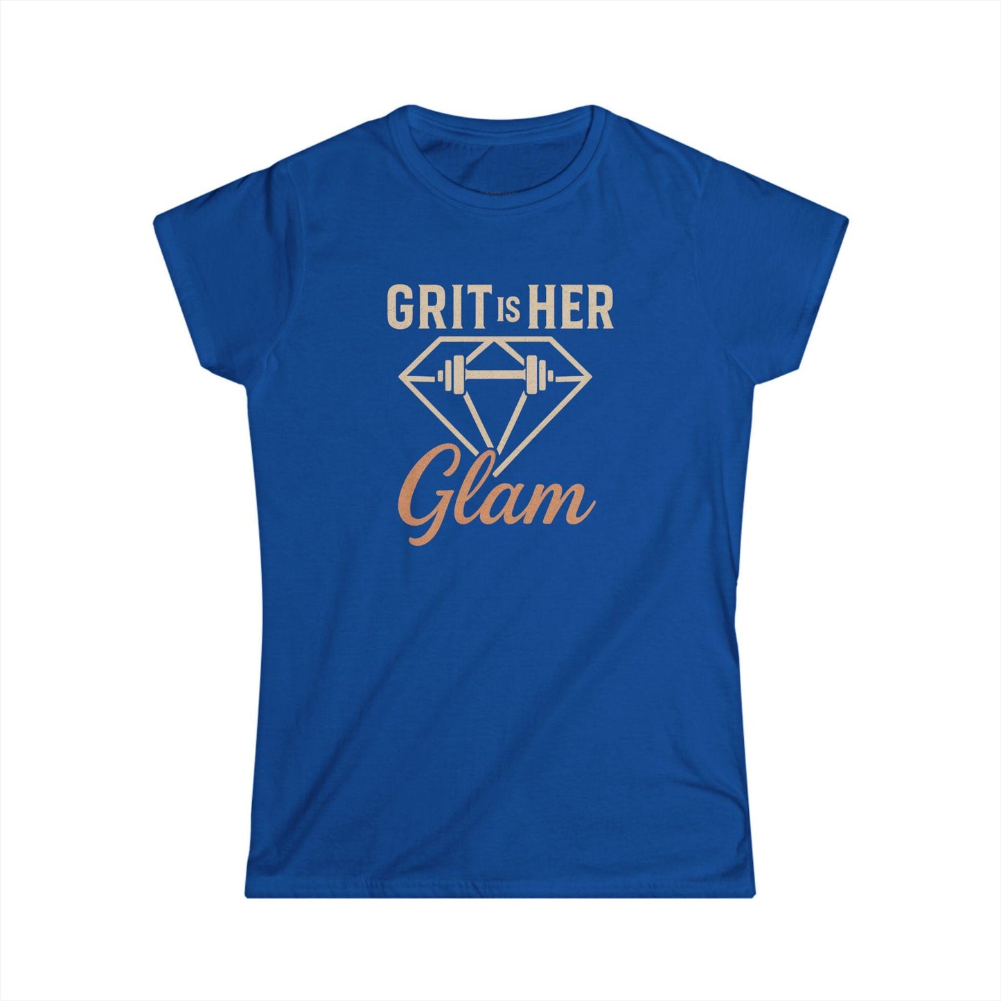T-Shirt, Strong Woman Barbell Diamond Graphic Tee, Fitness Workout Top, Grit is her glam Shirt, Classy Strong Women's Tee, Gym Apparel,