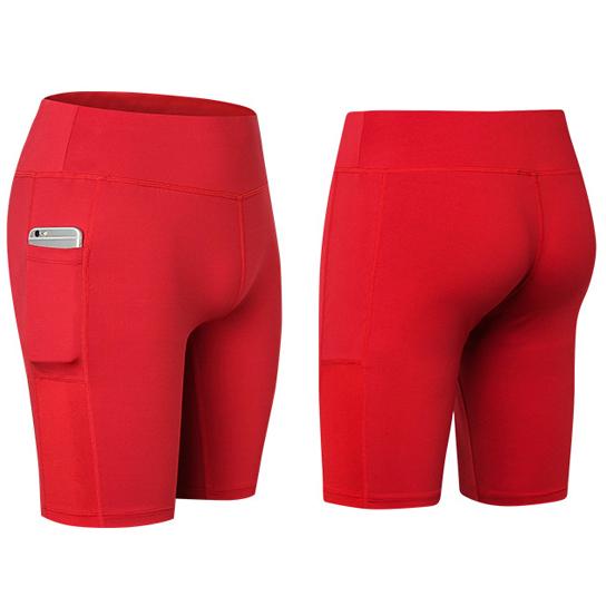 Stretchable Yoga Shorts with Phone Pocket