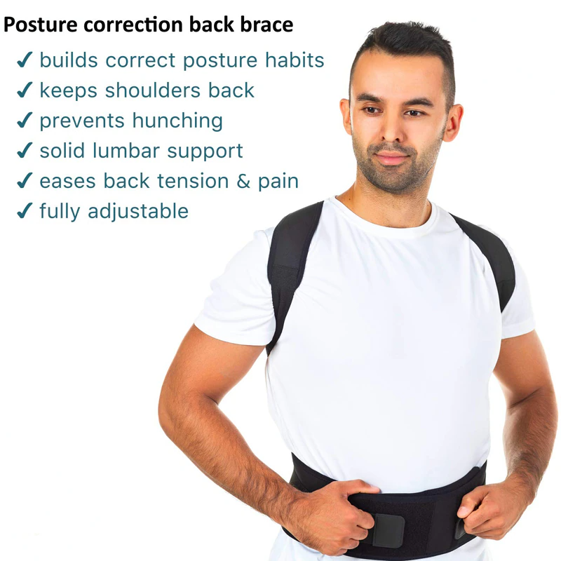 posture Corrector Support Magnetic Back Shoulder Brace Belt Band