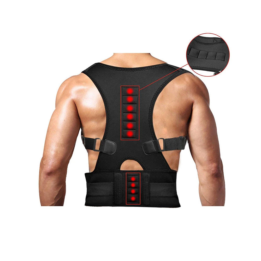posture Corrector Support Magnetic Back Shoulder Brace Belt Band