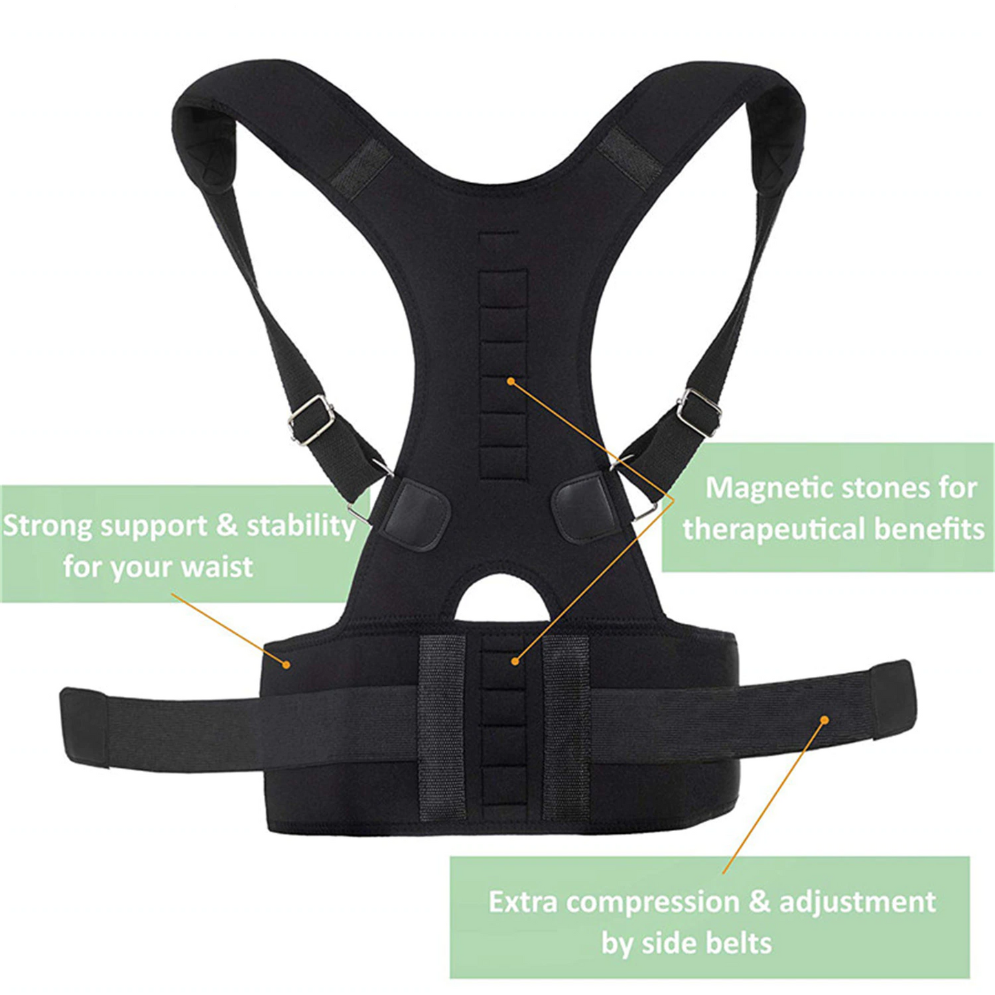 posture Corrector Support Magnetic Back Shoulder Brace Belt Band