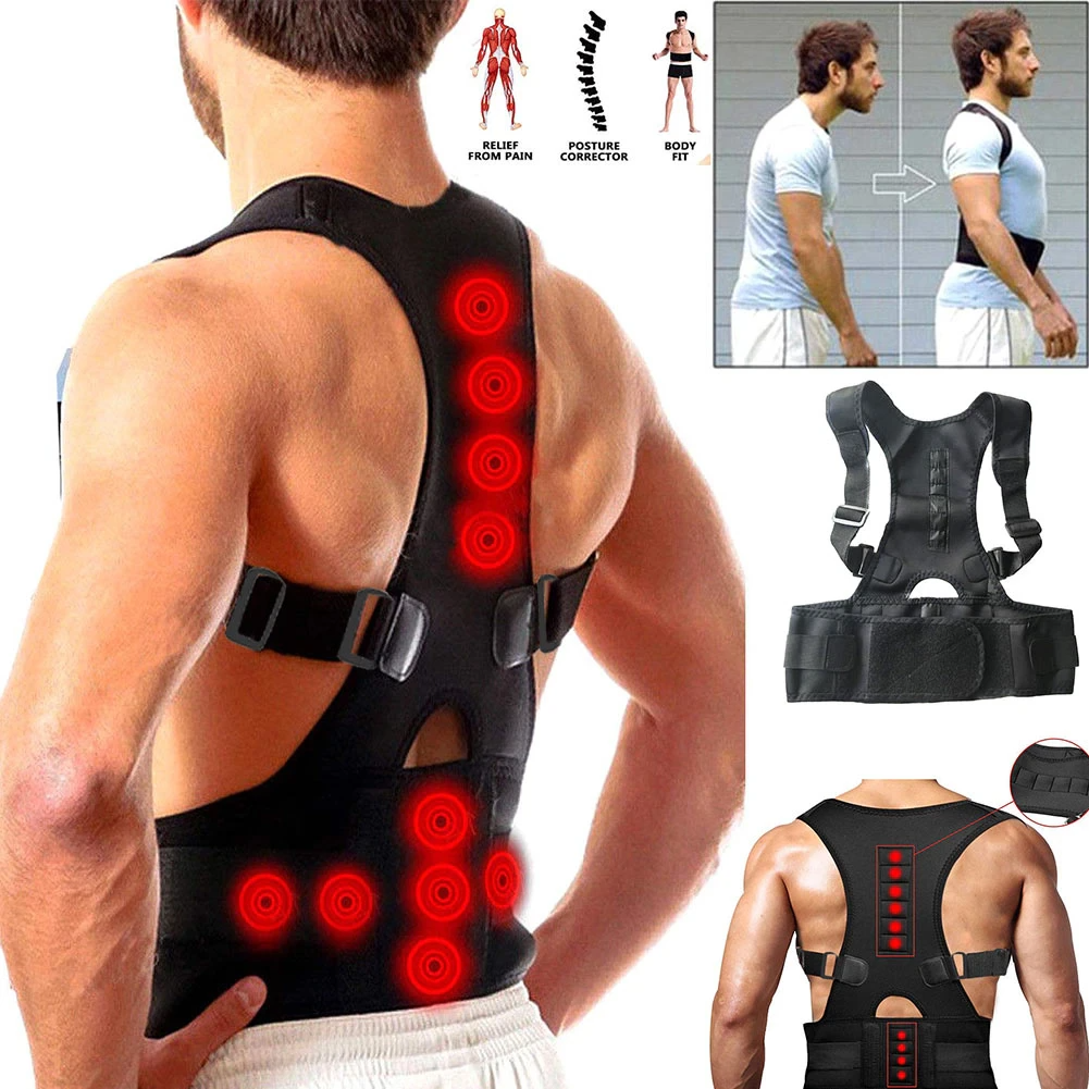 posture Corrector Support Magnetic Back Shoulder Brace Belt Band