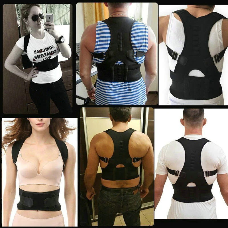 posture Corrector Support Magnetic Back Shoulder Brace Belt Band