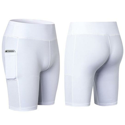 Stretchable Yoga Shorts with Phone Pocket