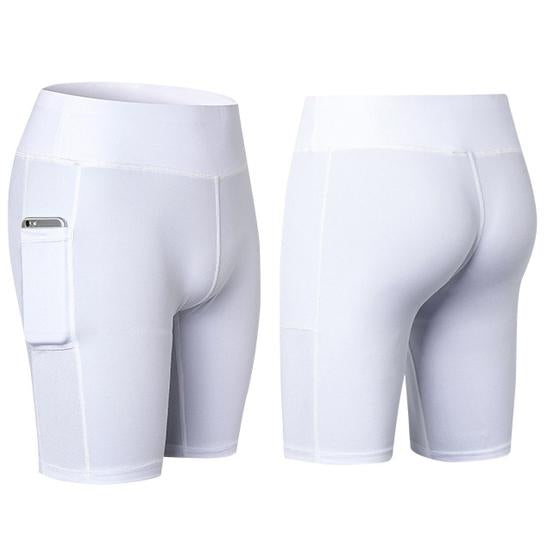 Stretchable Yoga Shorts with Phone Pocket