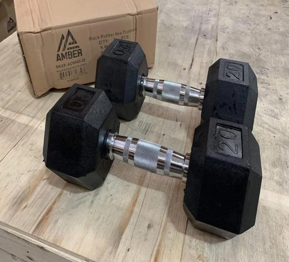 Barbell Rubber encased Hex Dumbbell Weights