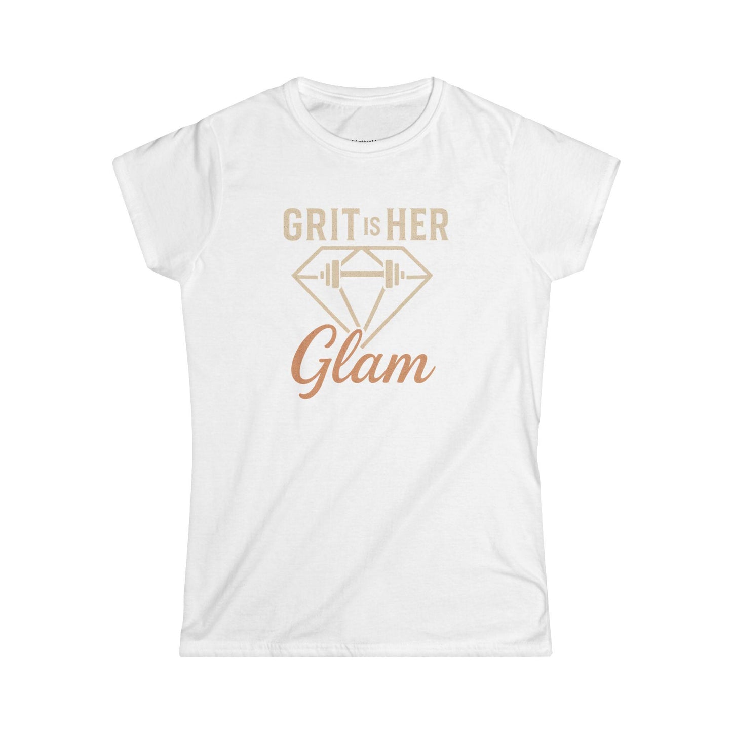 T-Shirt, Strong Woman Barbell Diamond Graphic Tee, Fitness Workout Top, Grit is her glam Shirt, Classy Strong Women's Tee, Gym Apparel,