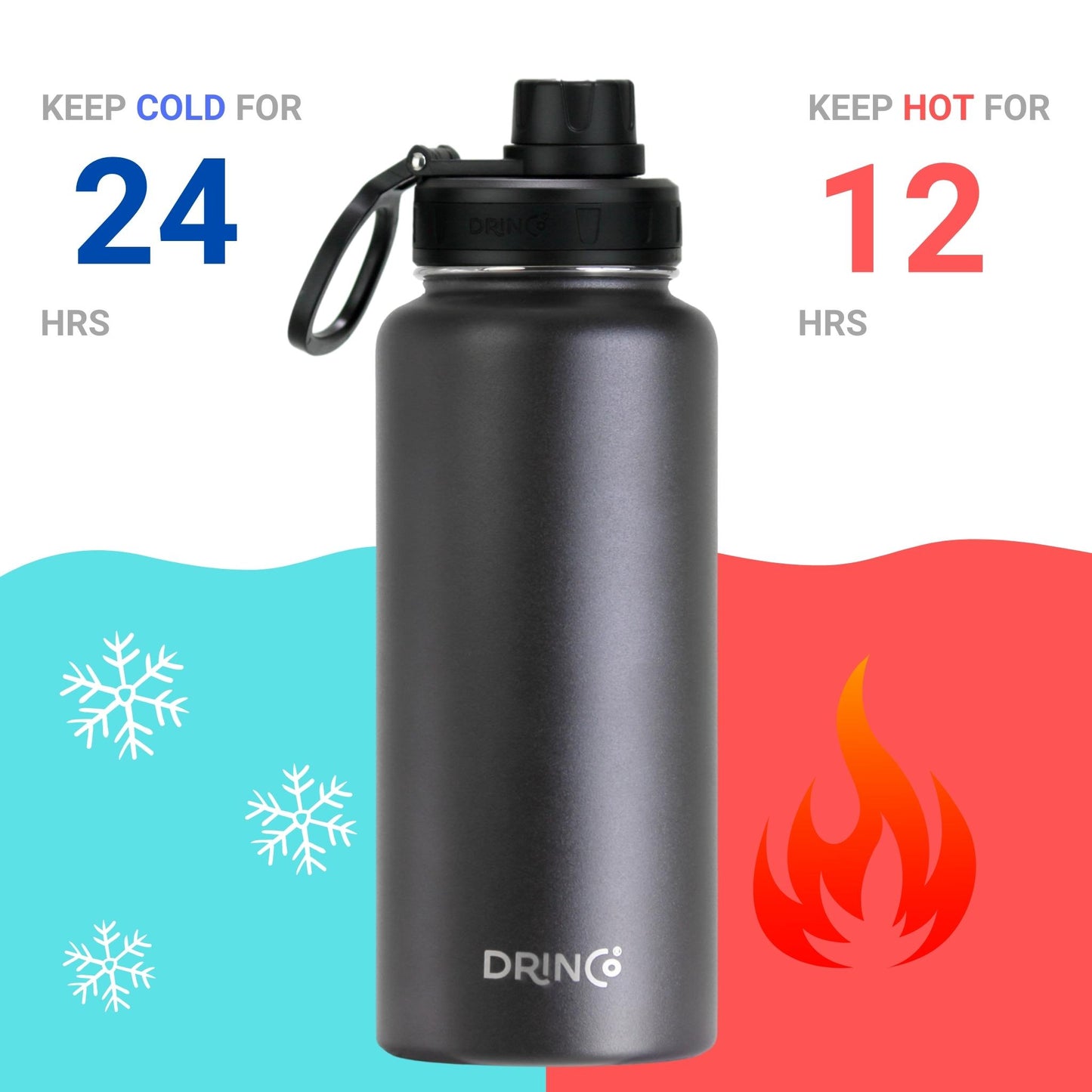 DRINCO® 32oz Stainless Steel Water Bottle