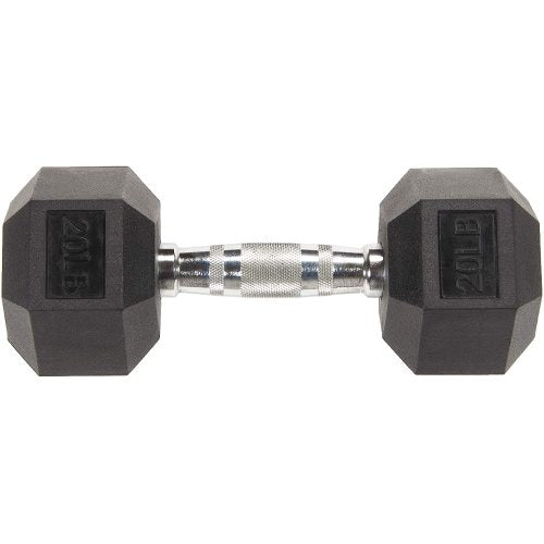 BalanceFrom 20lb rubber encased hex dumbbell for optimal resistance training and balance exercises.